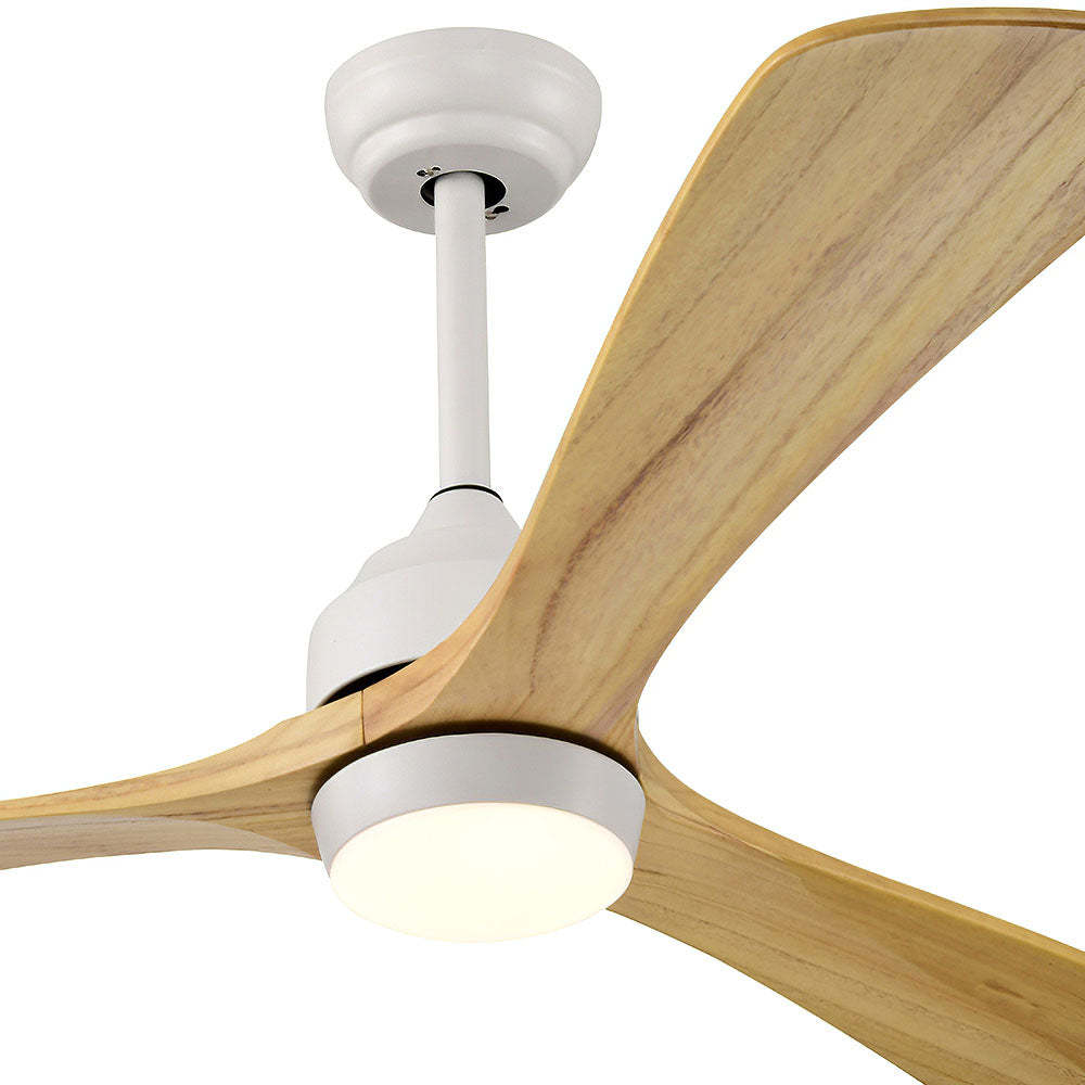 Minimalist Wood Ceiling Fan With LED Light And Remote -Homdiy
