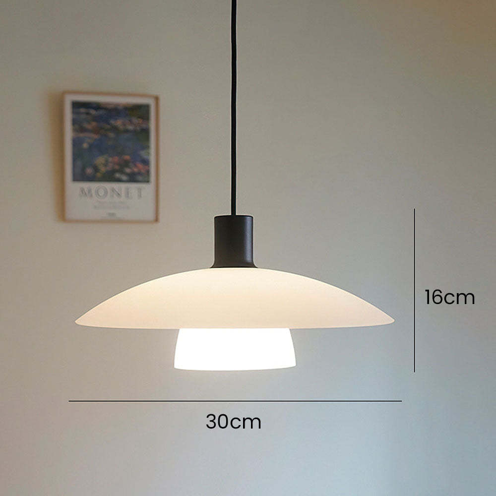 Minimalist White Disc Glass Pendant Light -Homdiy