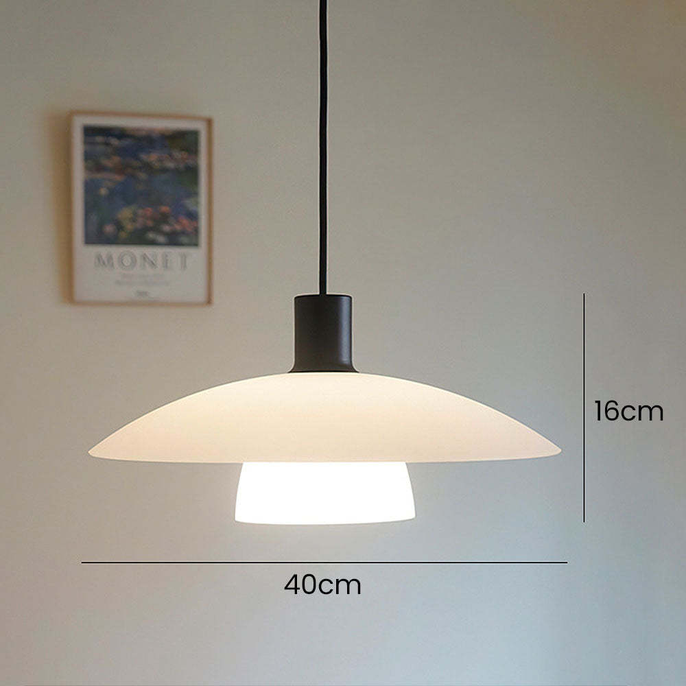 Minimalist White Disc Glass Pendant Light -Homdiy