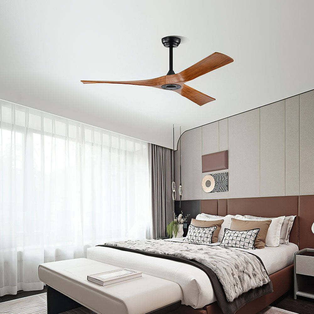 Natural Simple Wooden Ceiling Fan With No Light -Homdiy