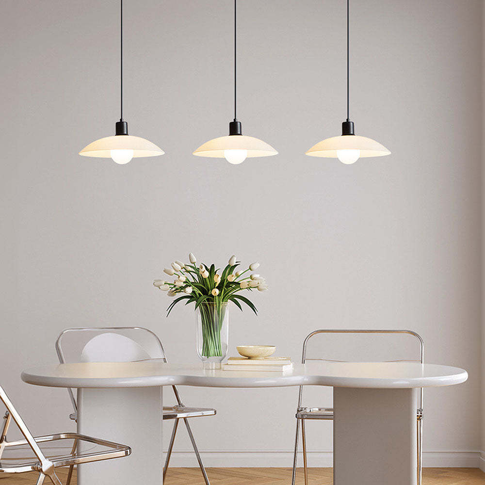 Minimalist White Disc Glass Pendant Light -Homdiy
