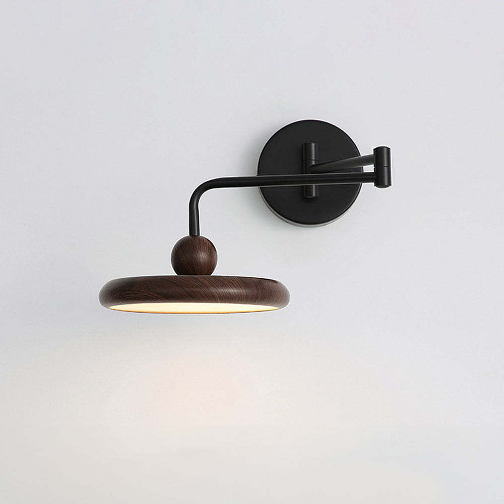 Modern Wood Swing Arm Wall Light For Decor -Homdiy