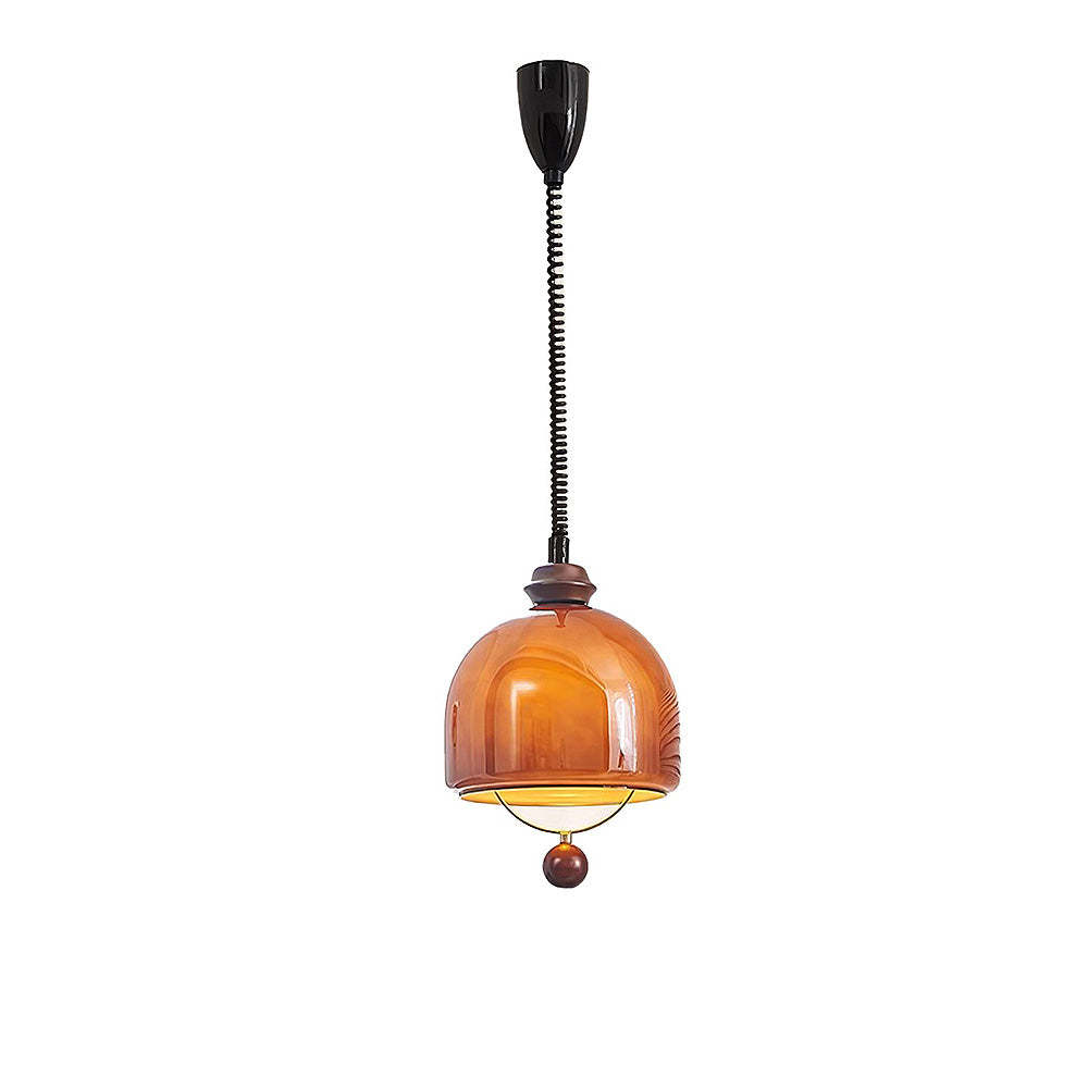 Vintage Amber Glass Lantern LED Pendant Light -Homdiy