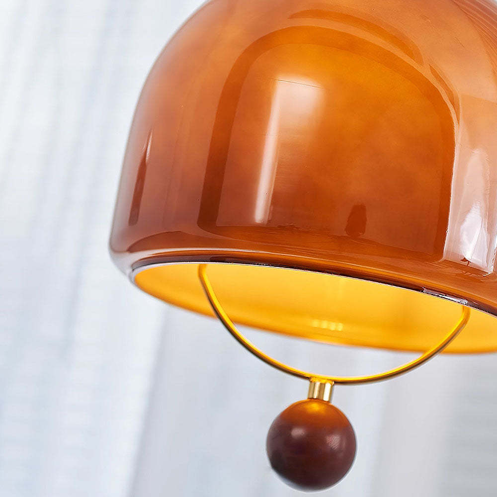 Vintage Amber Glass Lantern LED Pendant Light -Homdiy