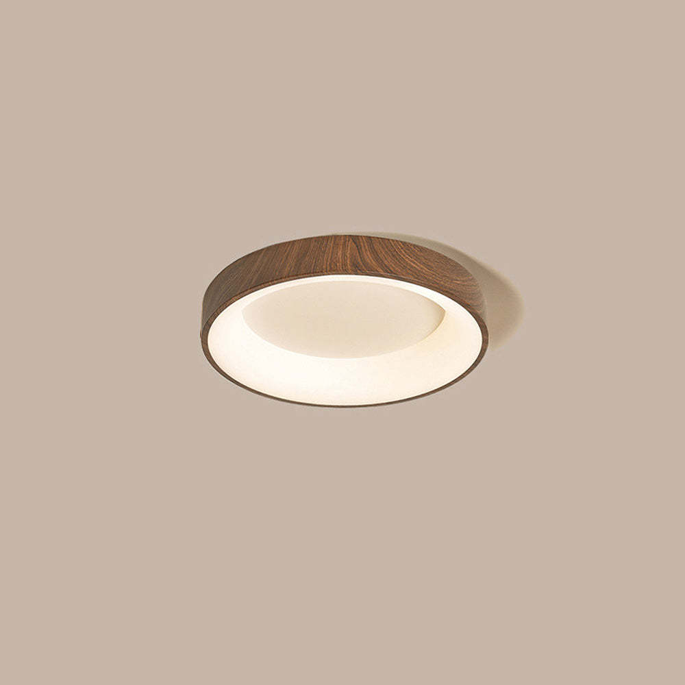 Natural Wooden Circle LED Bedroom Ceiling Light -Homdiy