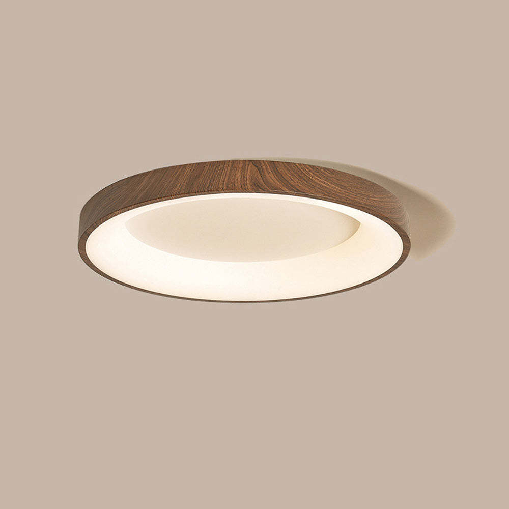 Natural Wooden Circle LED Bedroom Ceiling Light -Homdiy