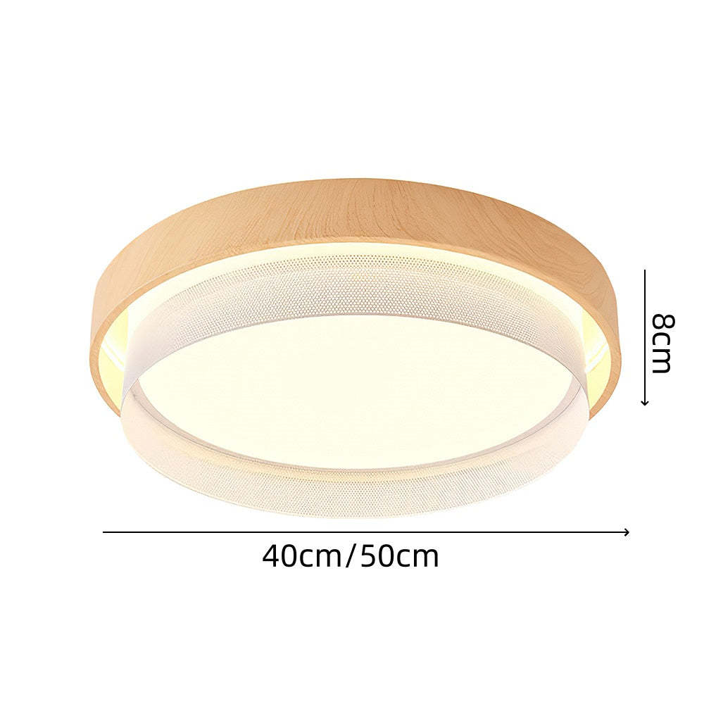 Retro Natural Round LED Bedroom Ceiling Light -Homdiy