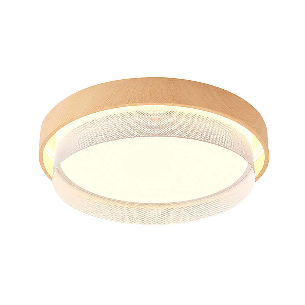 Retro Natural Round LED Bedroom Ceiling Light -Homdiy
