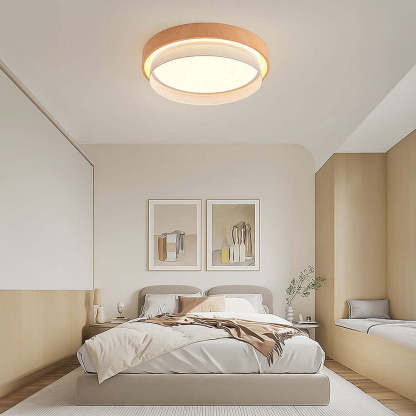 Homdiy Ceiling Light Retro LED Bedroom Ceiling Light Wood Ceiling