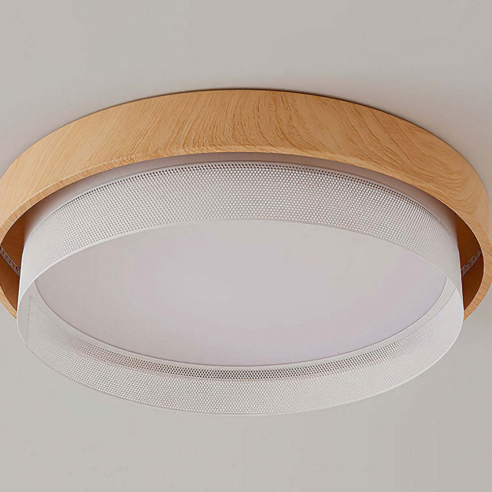 Retro Natural Round LED Bedroom Ceiling Light -Homdiy