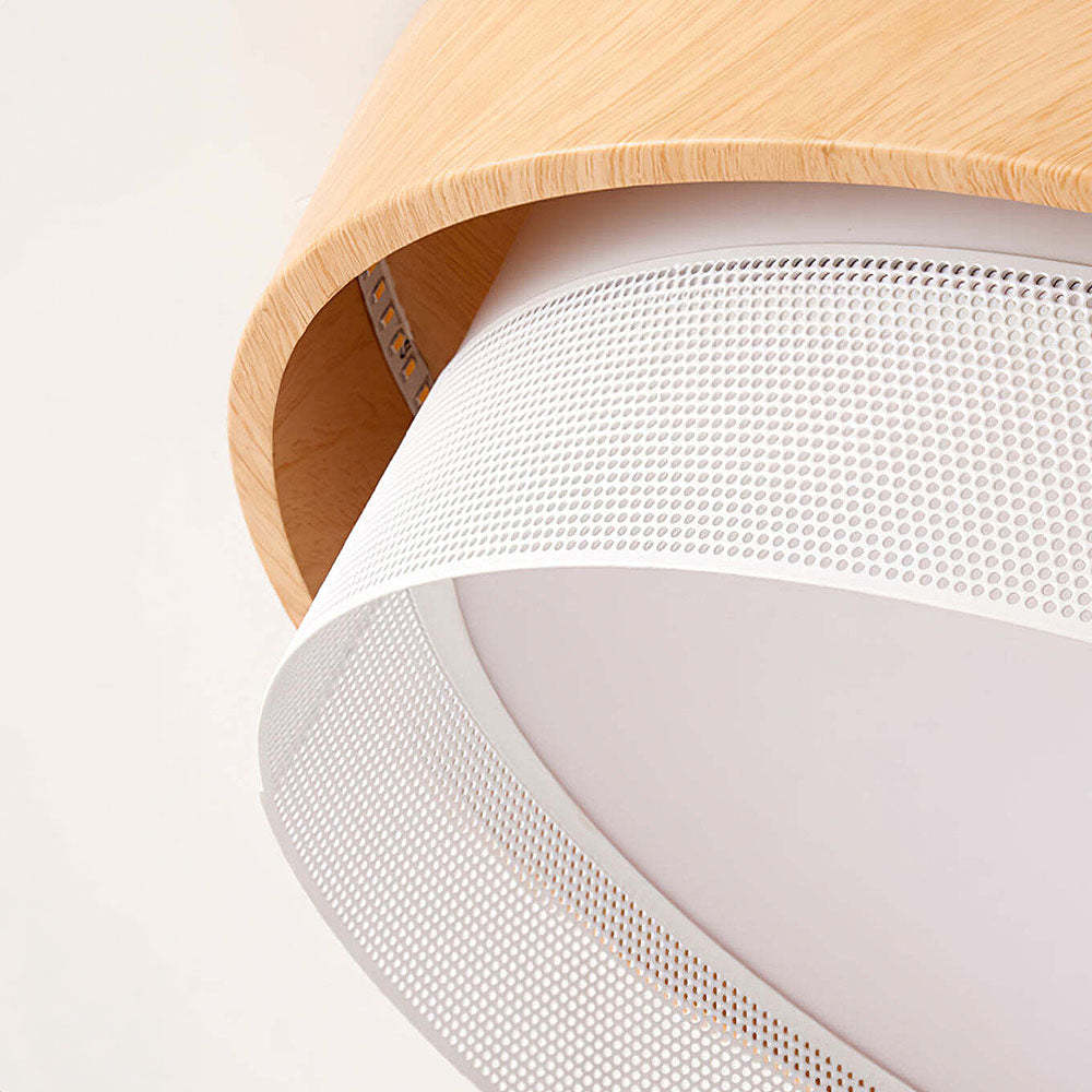 Retro Natural Round LED Bedroom Ceiling Light -Homdiy