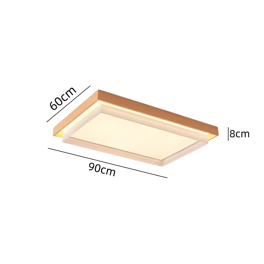 Retro Wood Square LED Living Room Ceiling Light -Homdiy