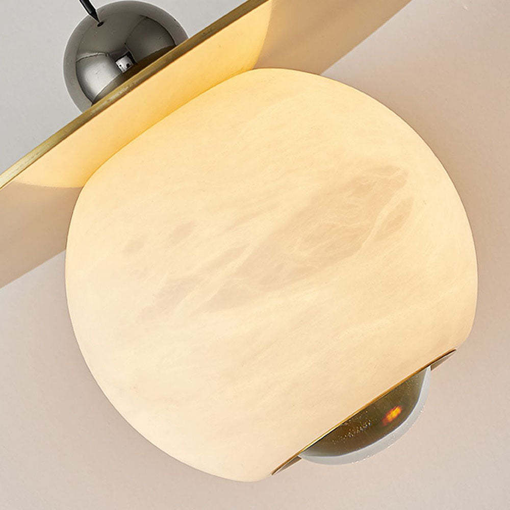 Vintage Gold Round Alabaster Pendant Lights -Homdiy