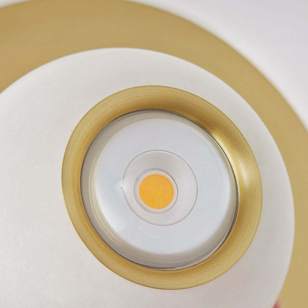 Vintage Gold Round Alabaster Pendant Lights -Homdiy