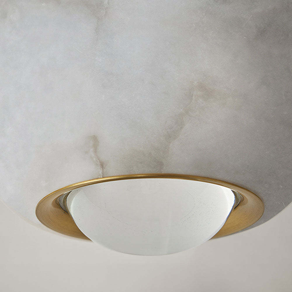 Vintage Gold Round Alabaster Pendant Lights -Homdiy