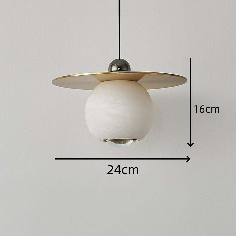 Vintage Gold Round Alabaster Pendant Lights -Homdiy