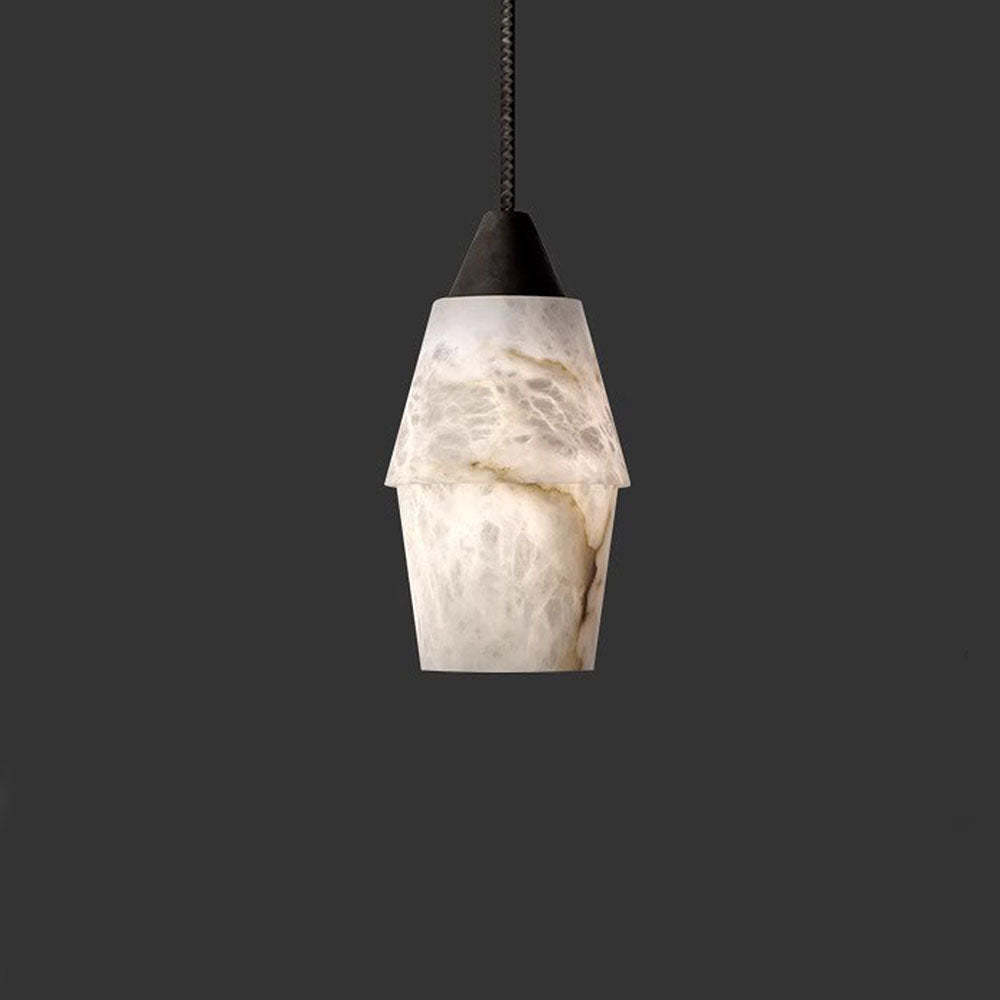 Natural White Mini Marble Alabaster Pendant Lights -Homdiy