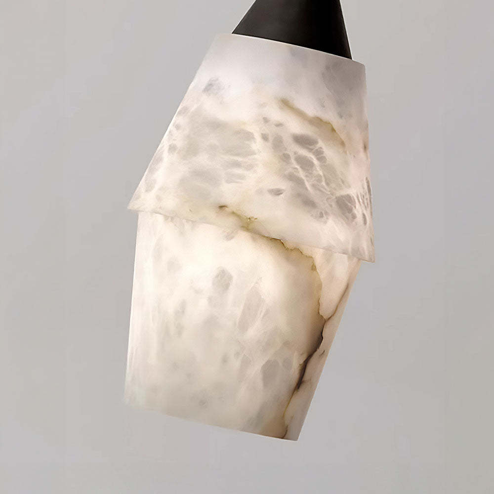 Natural White Mini Marble Alabaster Pendant Lights -Homdiy