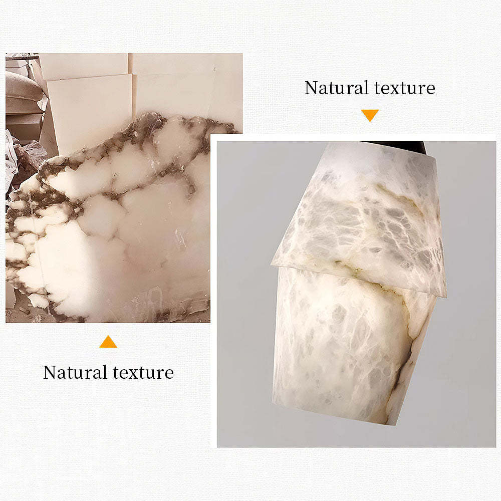 Natural White Mini Marble Alabaster Pendant Lights -Homdiy