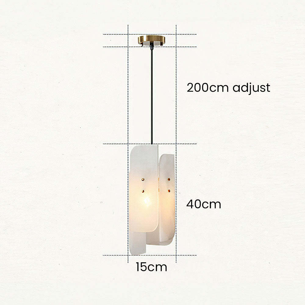Scandinavian Multiple Pieces White Alabaster Pendant Lights -Homdiy
