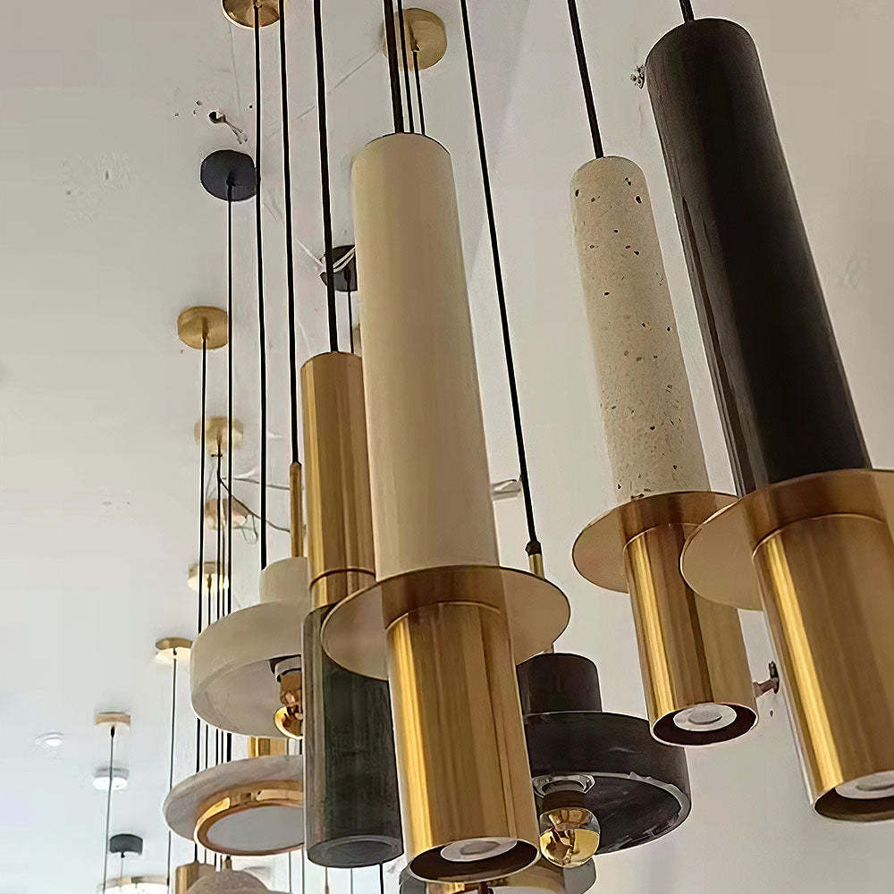 Industrial Minimalist Column Alabaster Pendant Lights -Homdiy