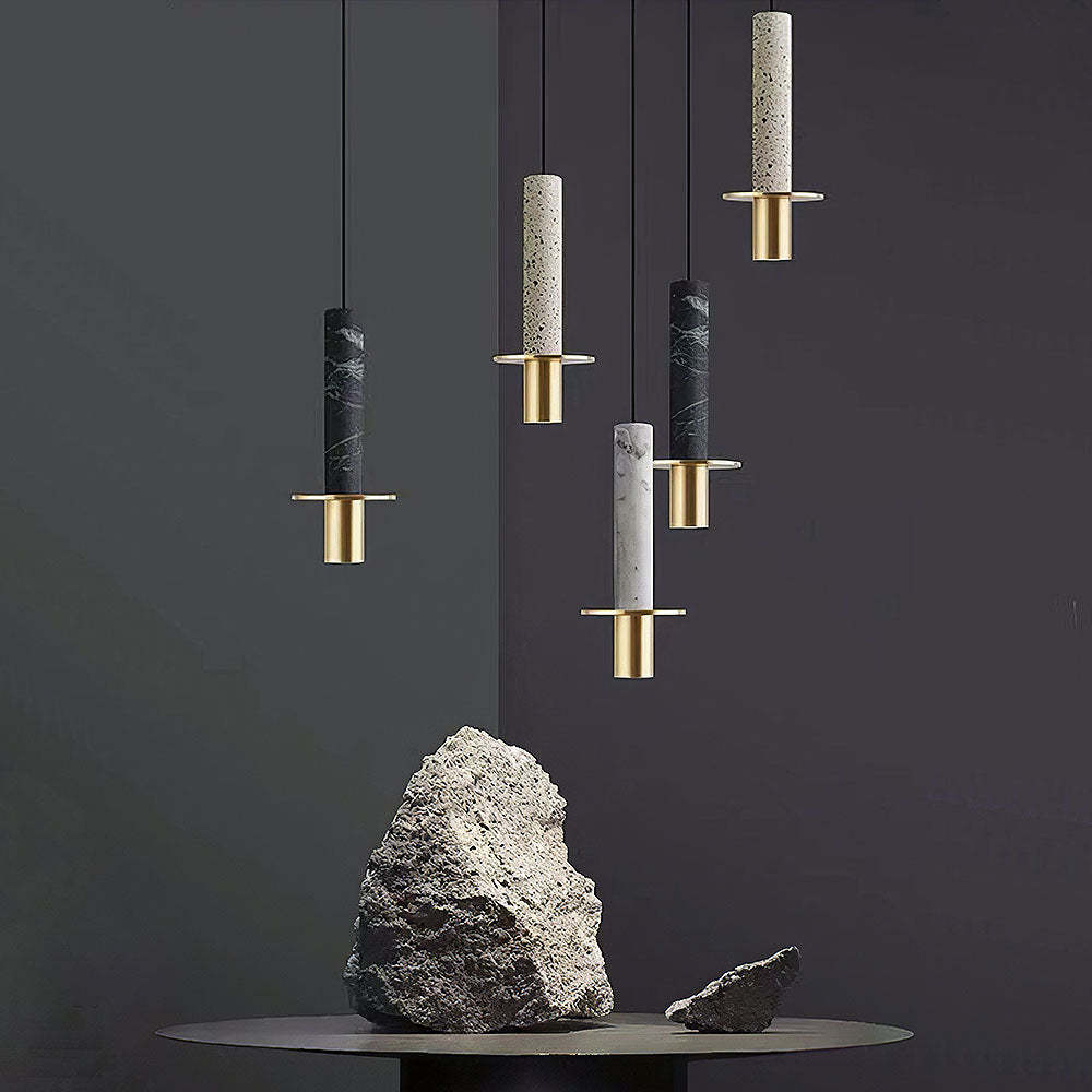 Industrial Minimalist Column Alabaster Pendant Lights -Homdiy