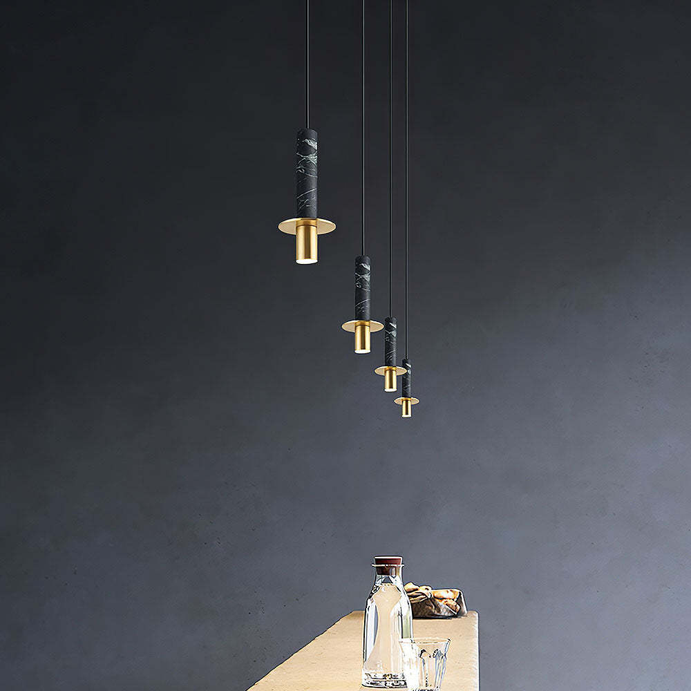 Industrial Minimalist Column Alabaster Pendant Lights -Homdiy