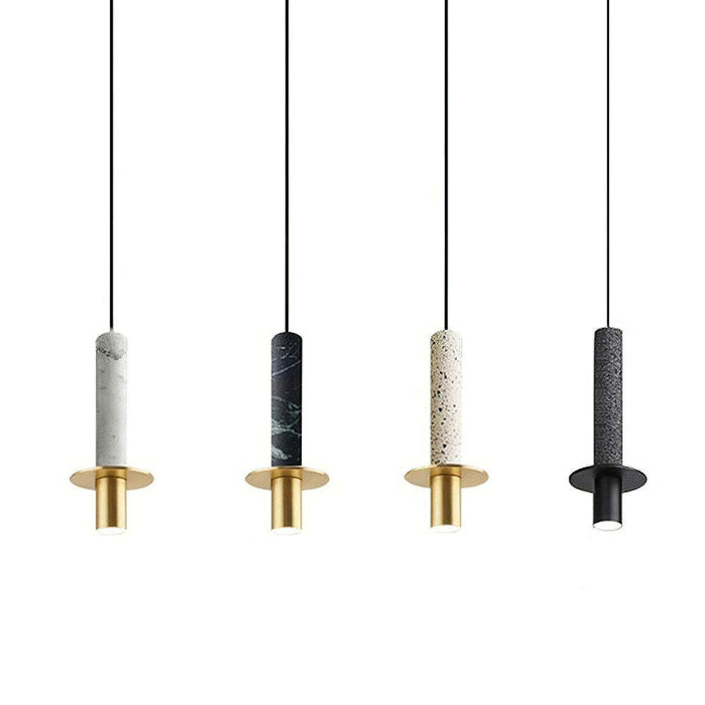 Industrial Minimalist Column Alabaster Pendant Lights -Homdiy