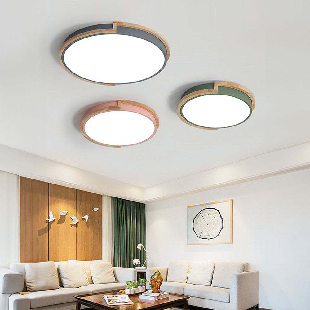 Nordic Wooden Bedroom LED Ceiling Light -Homdiy