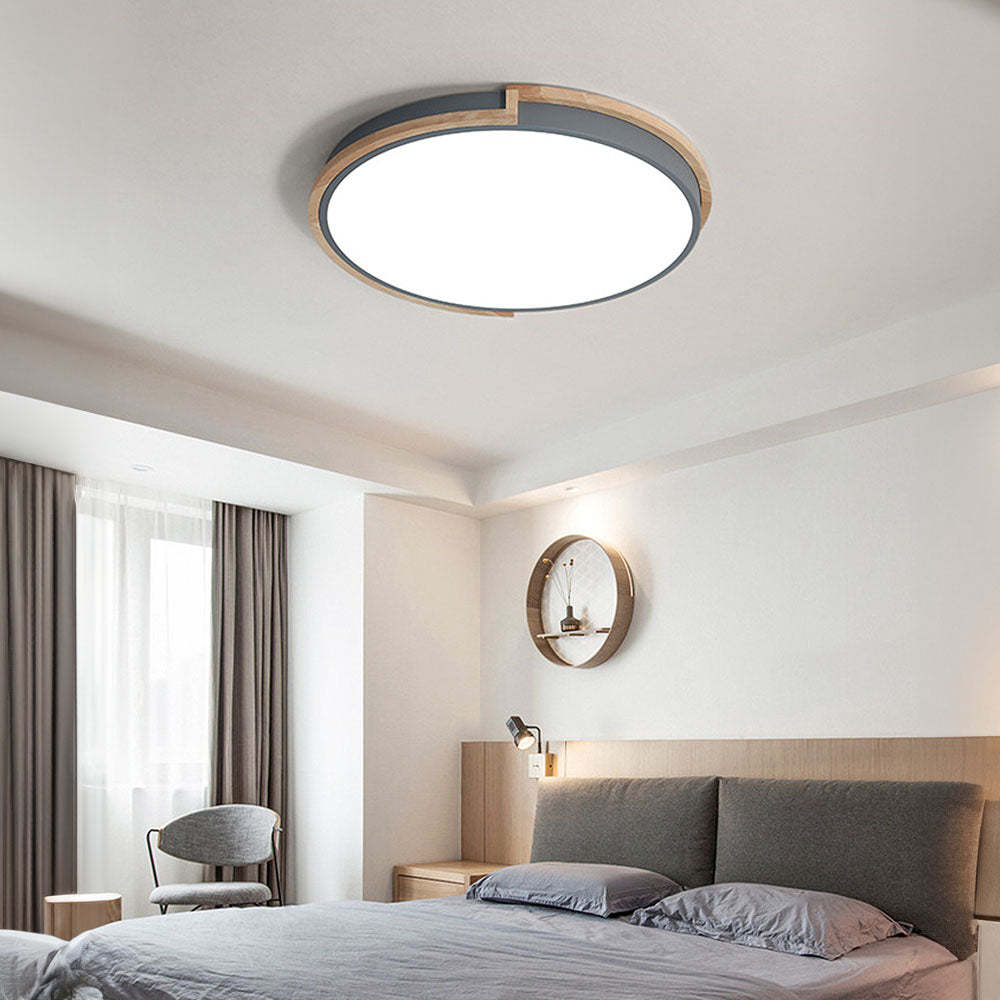 Nordic Wooden Bedroom LED Ceiling Light -Homdiy