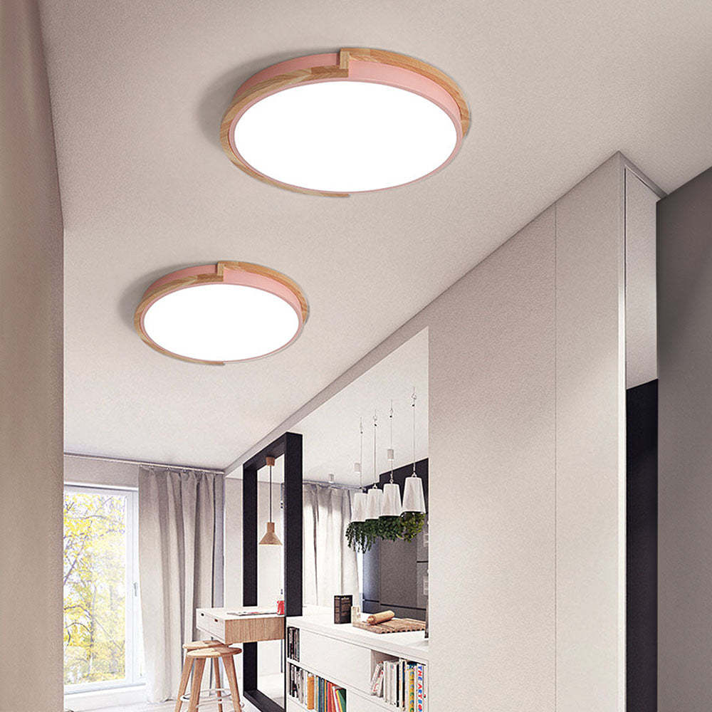 Nordic Wooden Bedroom LED Ceiling Light -Homdiy