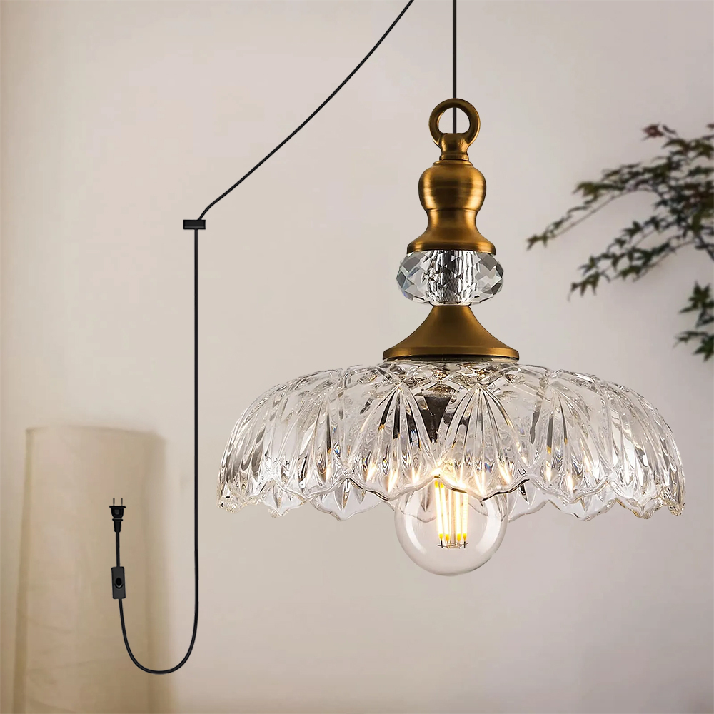 Mid-Century Mini Kitchen Island Glass Pendant Light