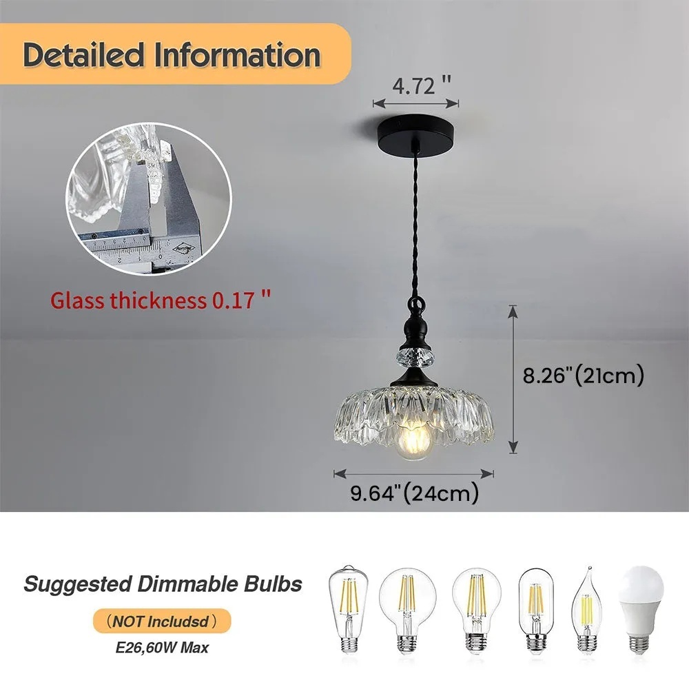 Mid-Century Plug-in Kitchen Island Glass Pendant Light