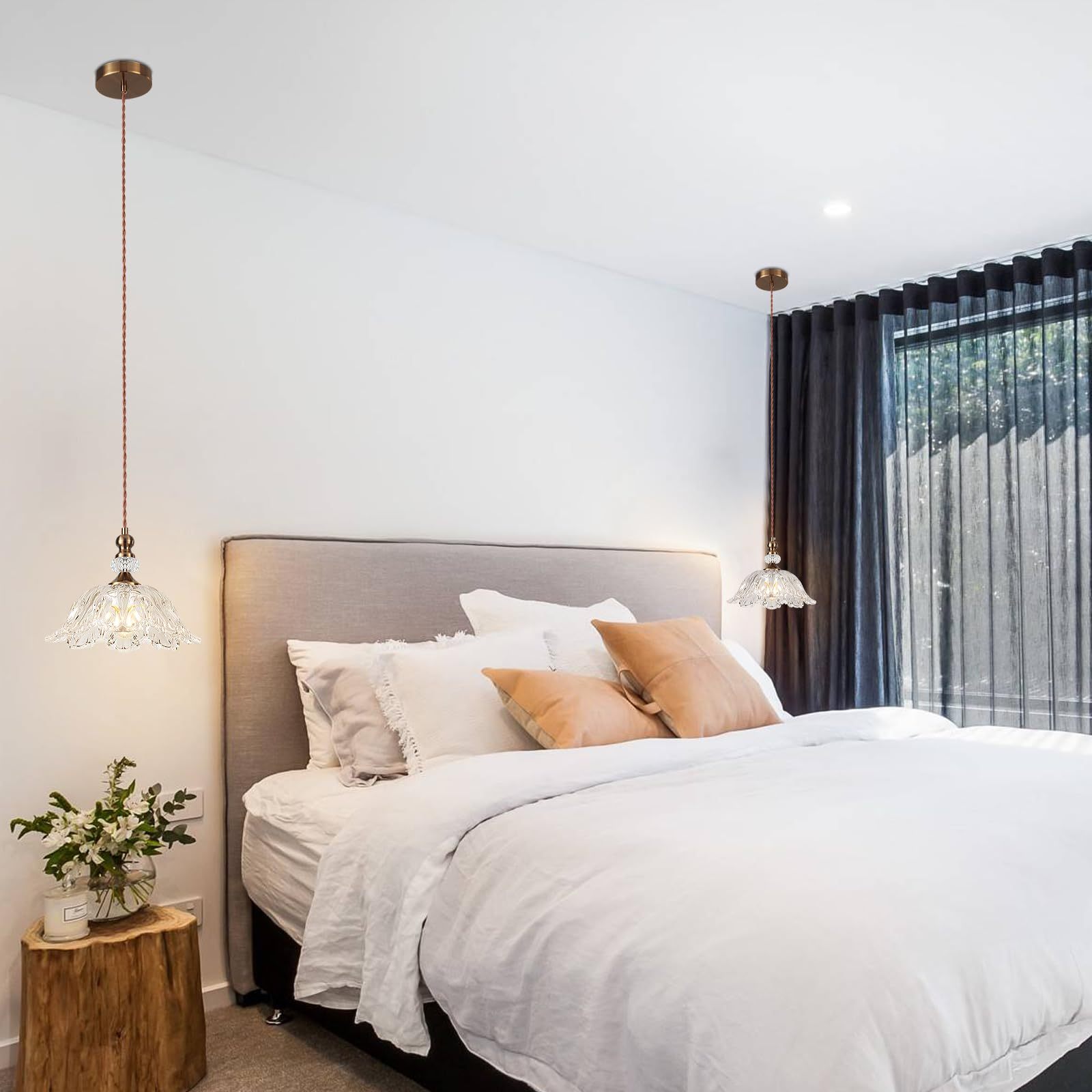 Retro Clear Luxury Blossom Glass Pendant Light -Homdiy