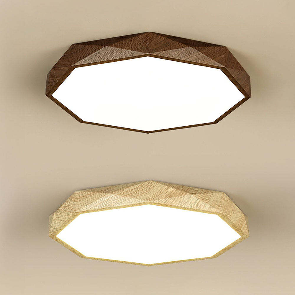 Natural Wood Color Octagon LED Ceiling Light -Homdiy