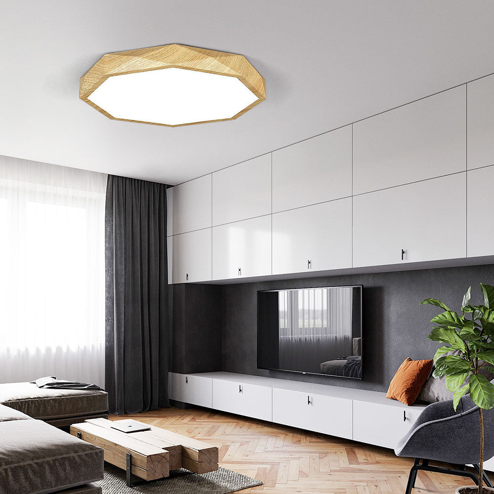Simple Wood Ceiling Light |Modern Flush Dimmable Kitchen Lights
