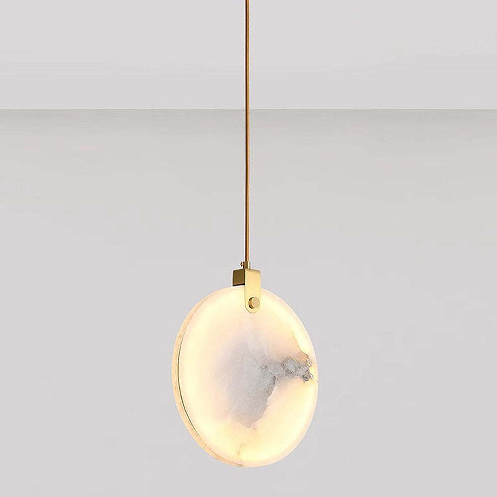 Simple Round LED Alabaster Pendant Lights -Homdiy