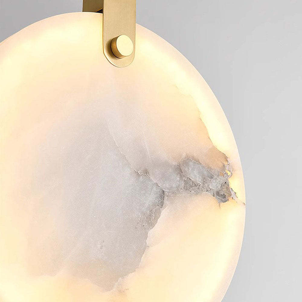 Simple Round LED Alabaster Pendant Lights -Homdiy