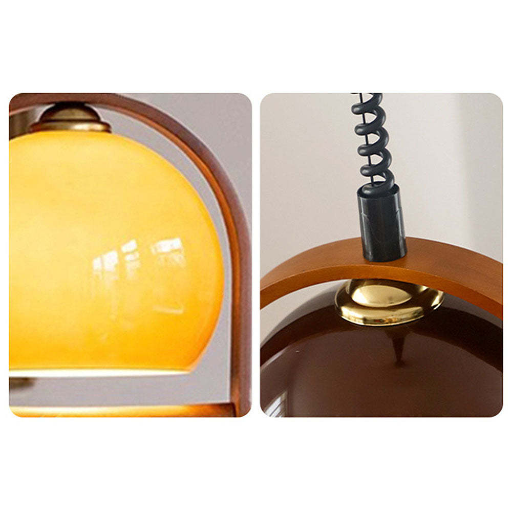 Vintage Bauhaus Orange Wood Pendant Lights -Homdiy