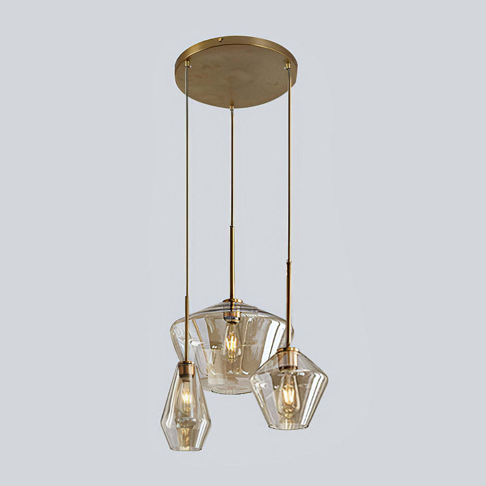 Industrial Clear Glass Shade Rod Pendant Light -Homdiy
