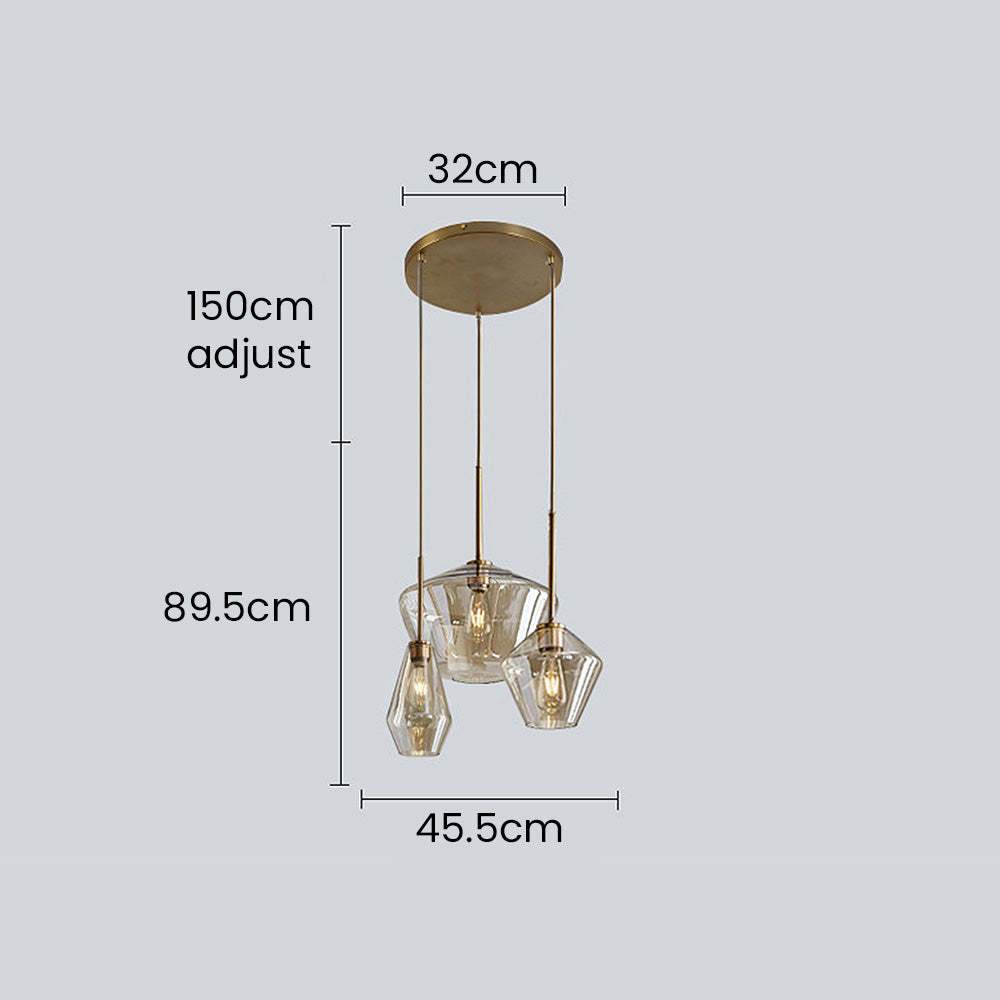 Industrial Clear Glass Shade Rod Pendant Light -Homdiy