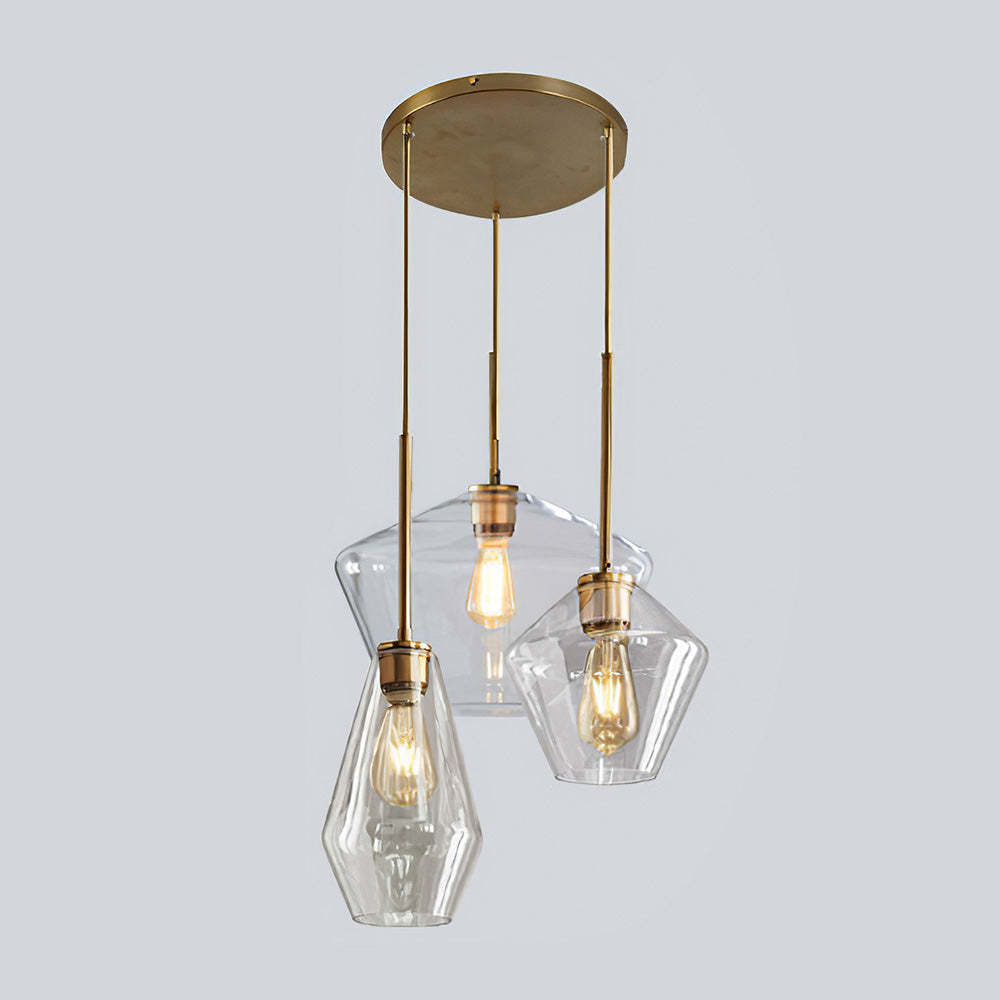 Industrial Clear Glass Shade Rod Pendant Light -Homdiy