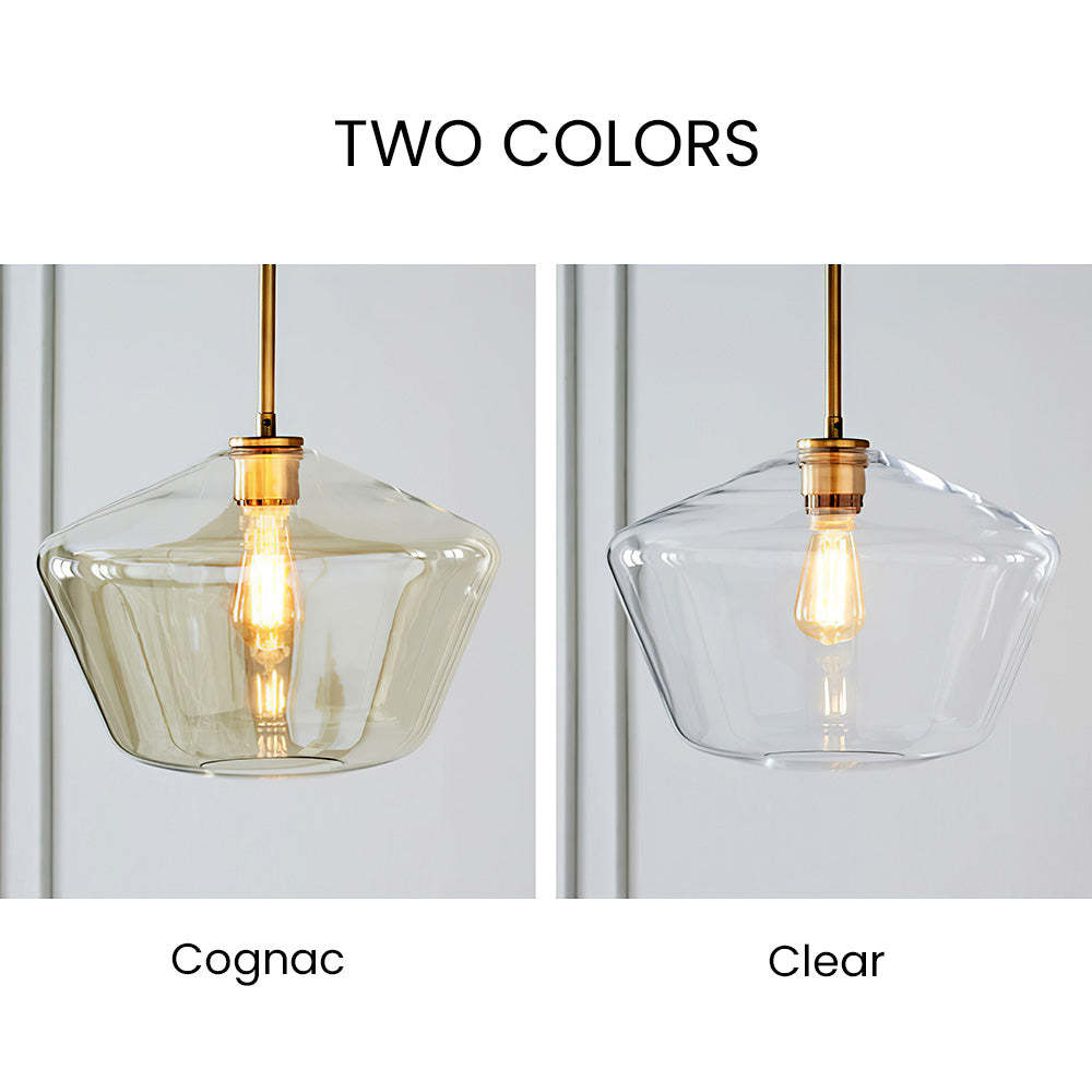 Industrial Clear Glass Shade Rod Pendant Light -Homdiy