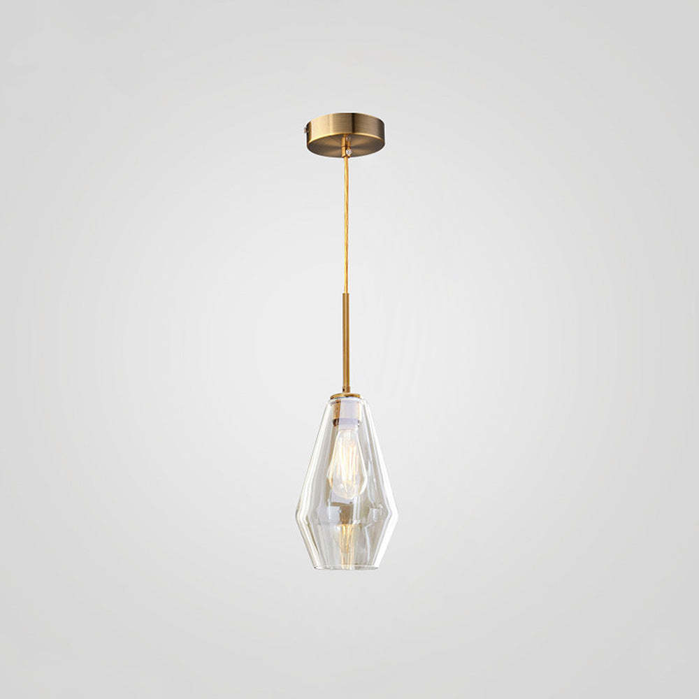 Industrial Clear Glass Shade Rod Pendant Light -Homdiy