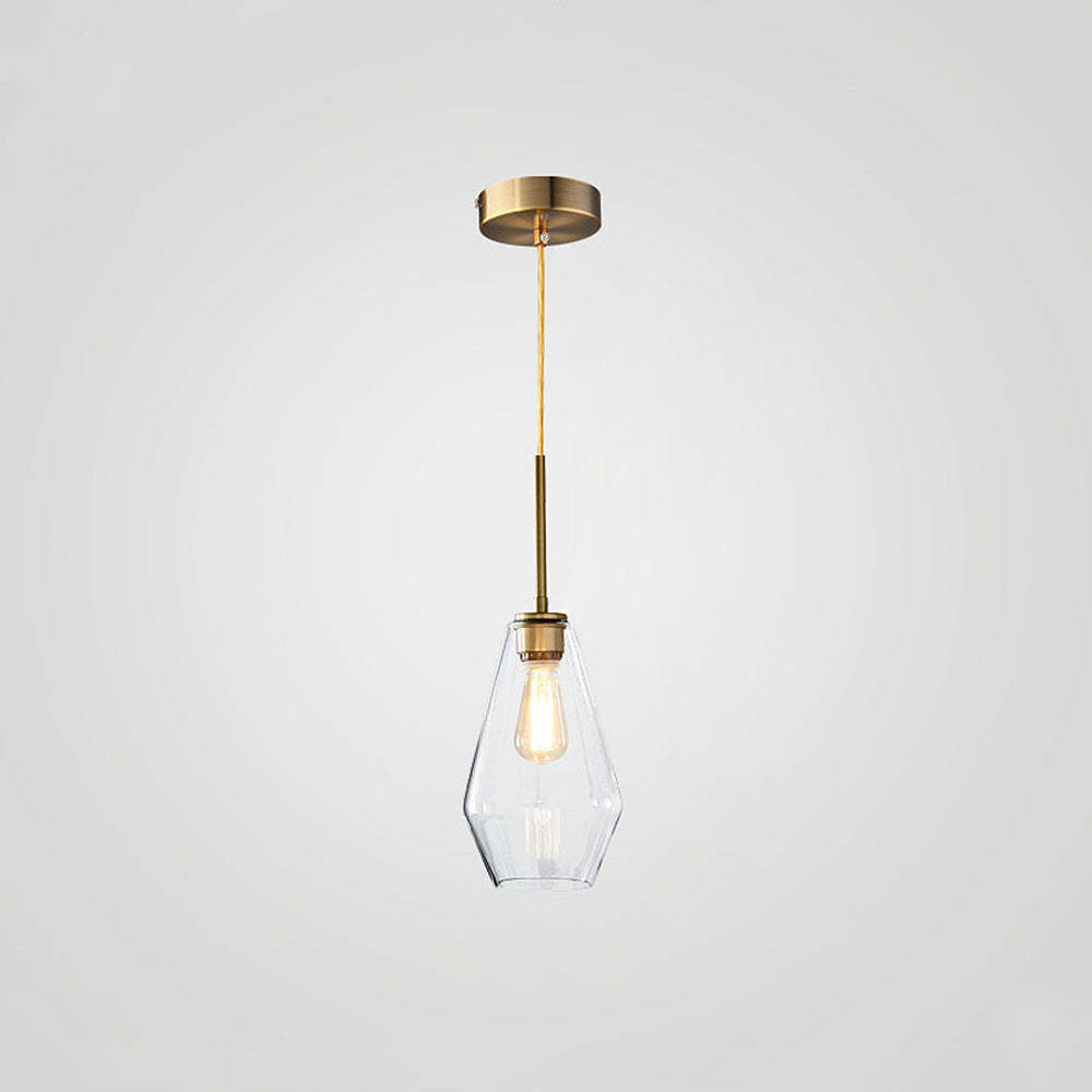 Industrial Clear Glass Shade Rod Pendant Light -Homdiy