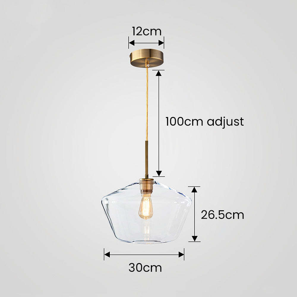 Industrial Clear Glass Shade Rod Pendant Light -Homdiy