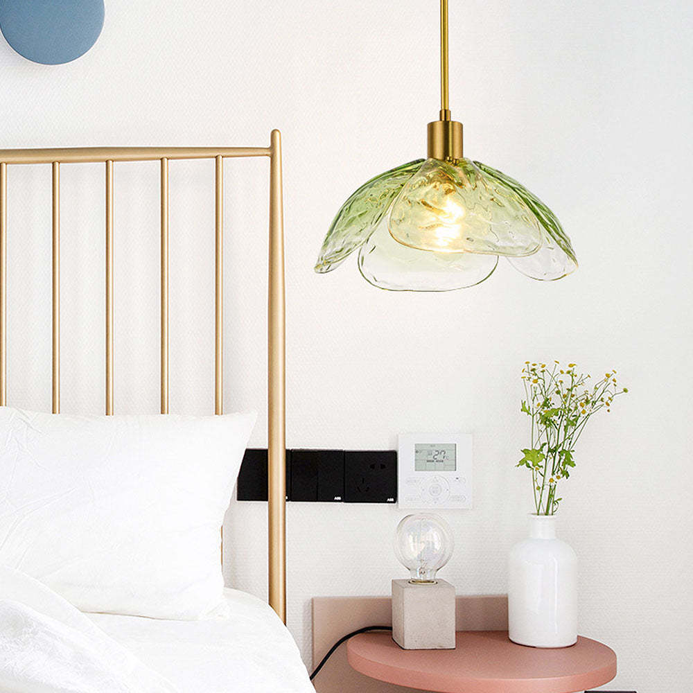 Creative Flower Petal Bedside Rod Pendant Light -Homdiy
