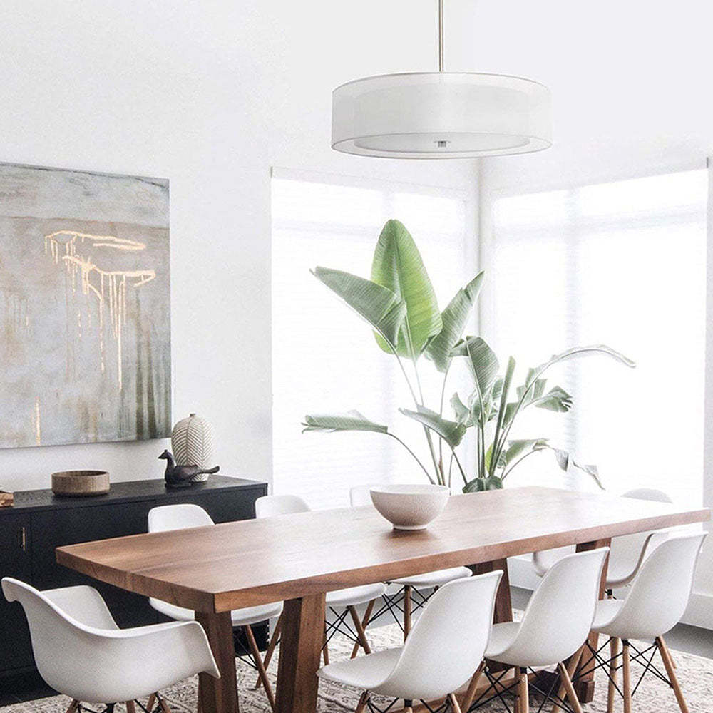 Vintage Minimalist Drum Acrylic Rod Pendant Light -Homdiy