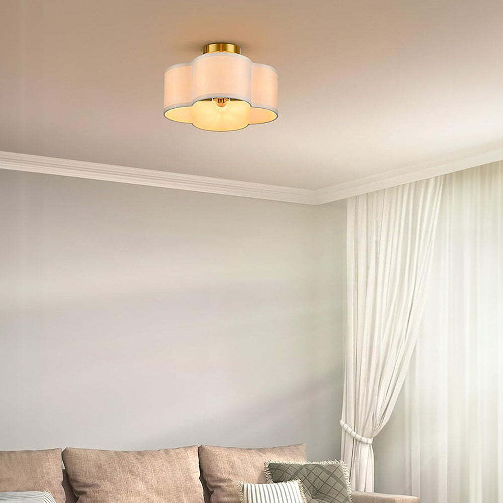 Creative Flower Shape Drum Fabric Ceiling Light -Homdiy