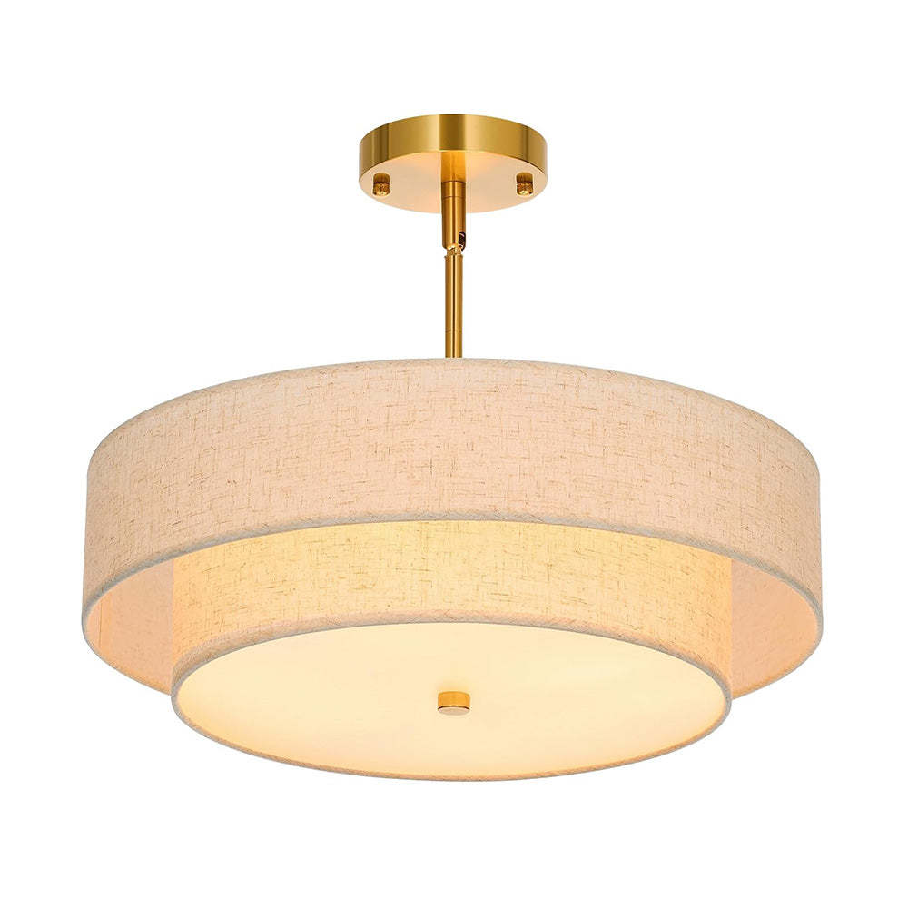 Stylish Drum Living Room Fabric Pendant Light -Homdiy